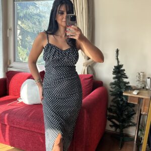 long polka dot dress