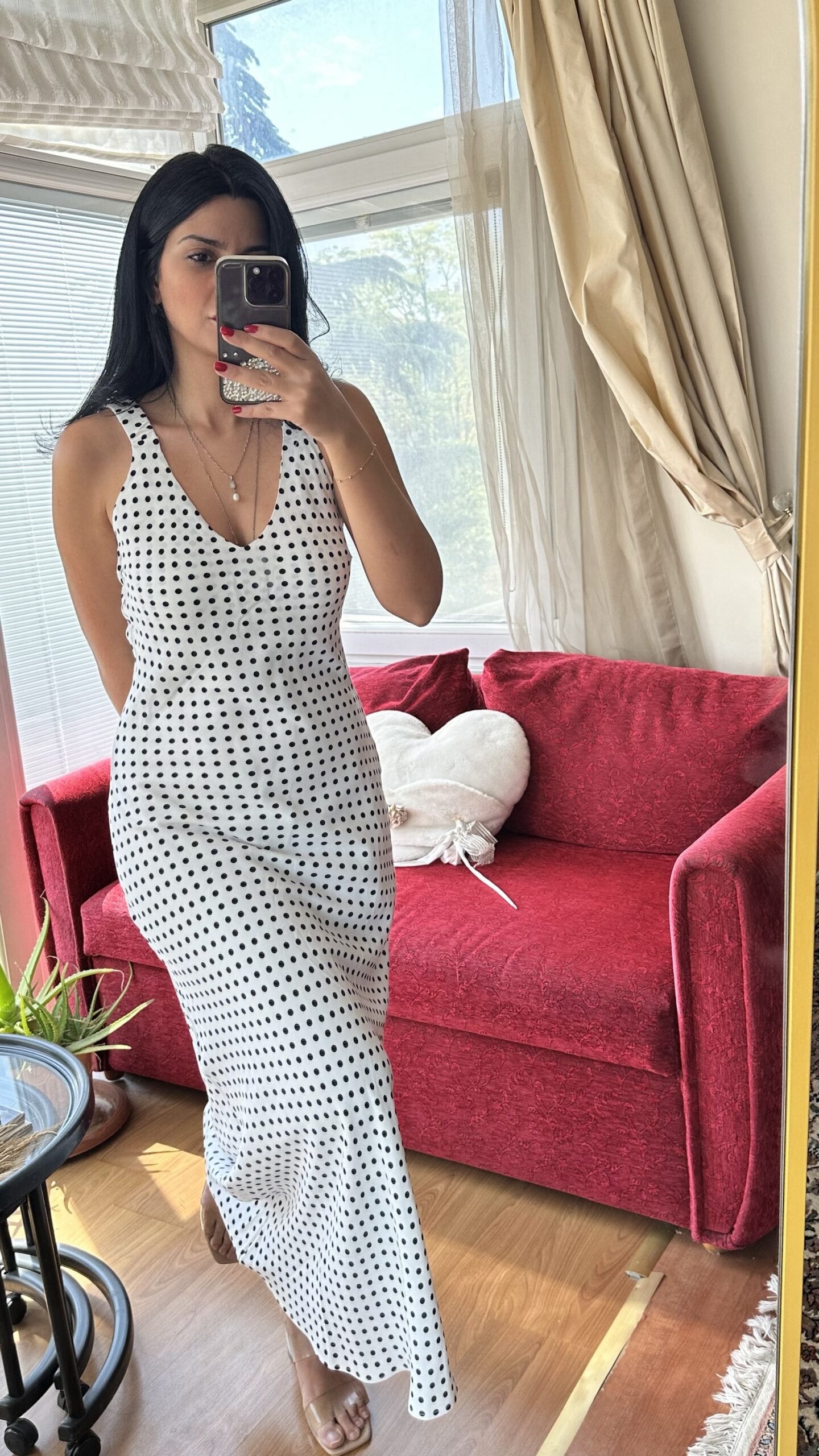 Viscose White Polka Dot Elegance Dress 🤍🖤 - Image 6