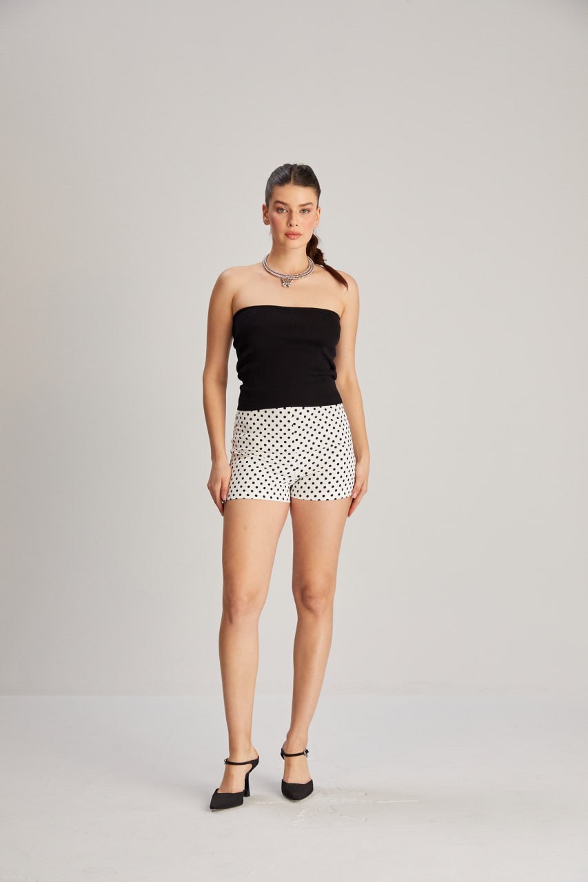 White Polka Dots Summer Shorts