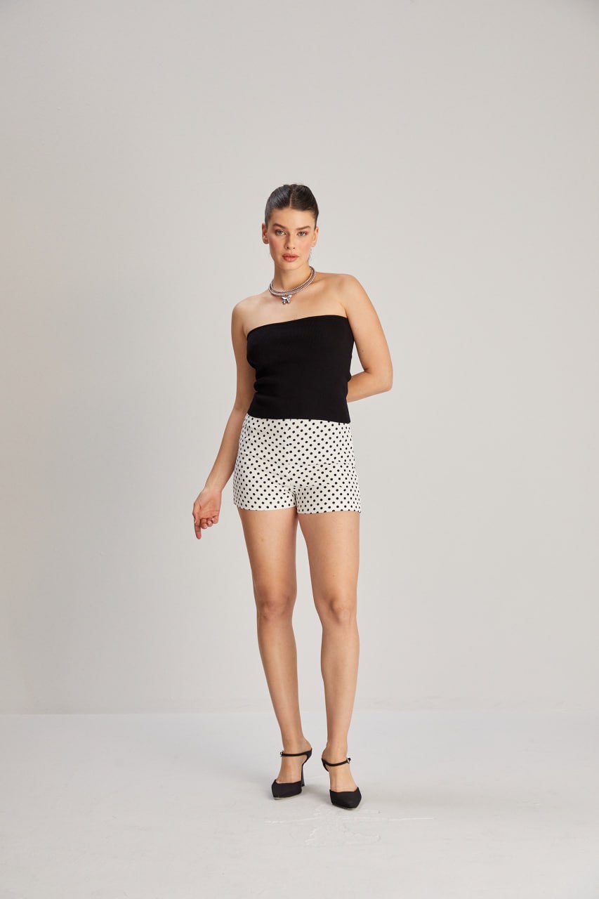 White Polka Dots Summer Shorts - Image 2