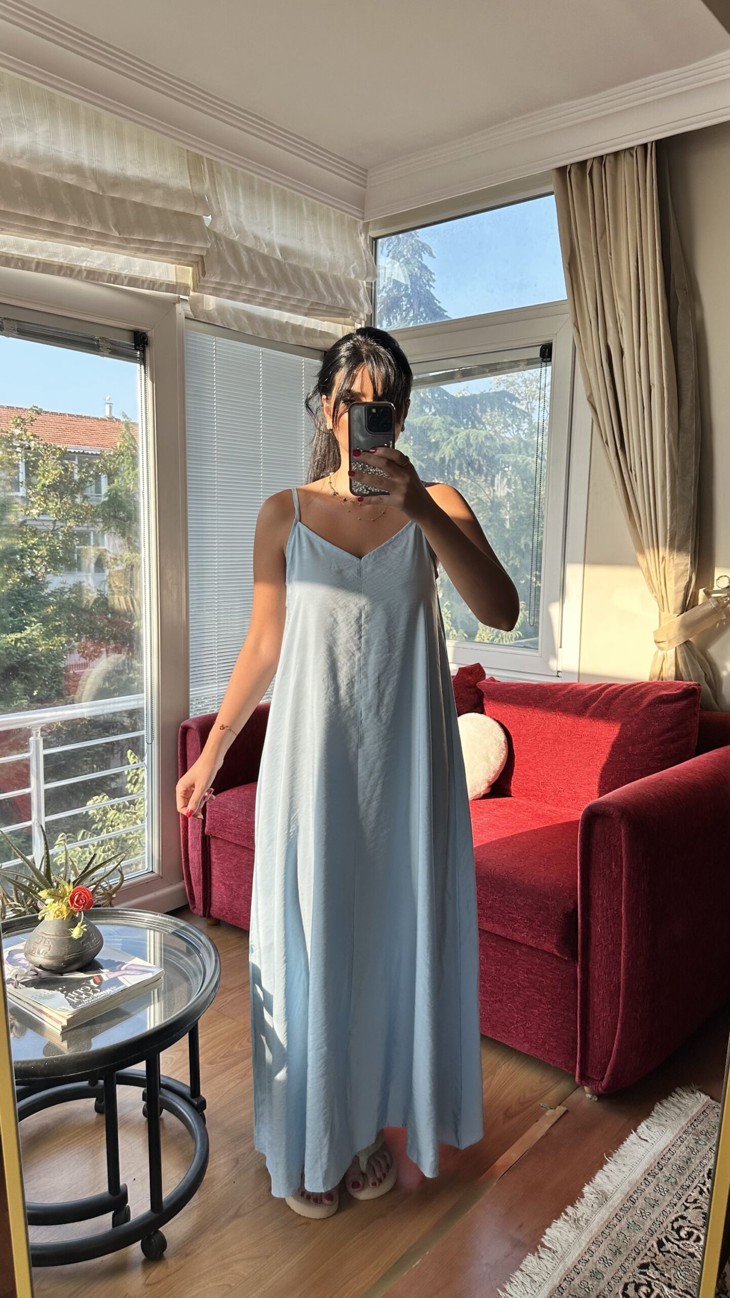 Sky Breeze Flowy Maxi Dress - Image 2