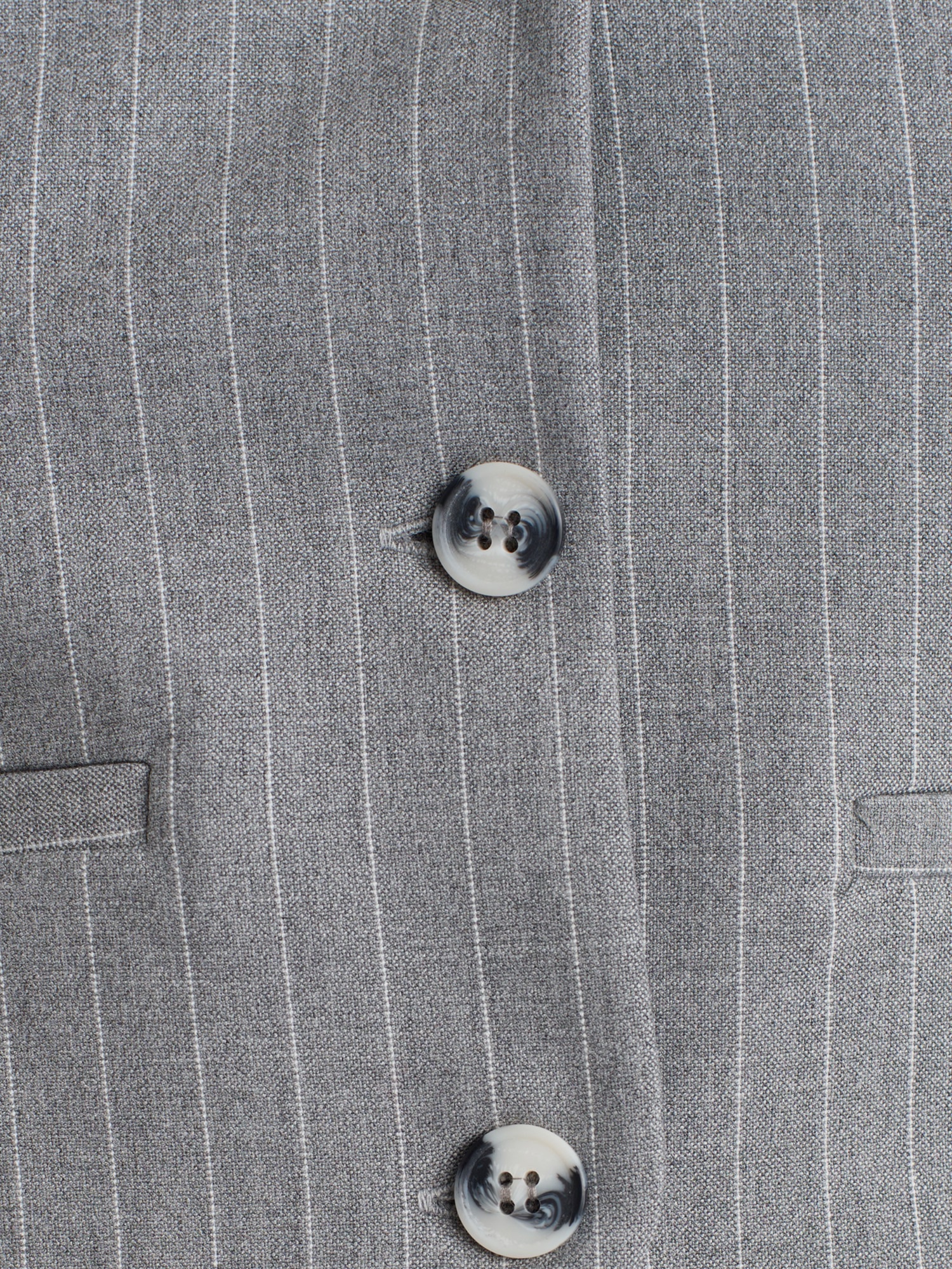 Charcoal Pinstripe Lace-Back Vest - Image 2