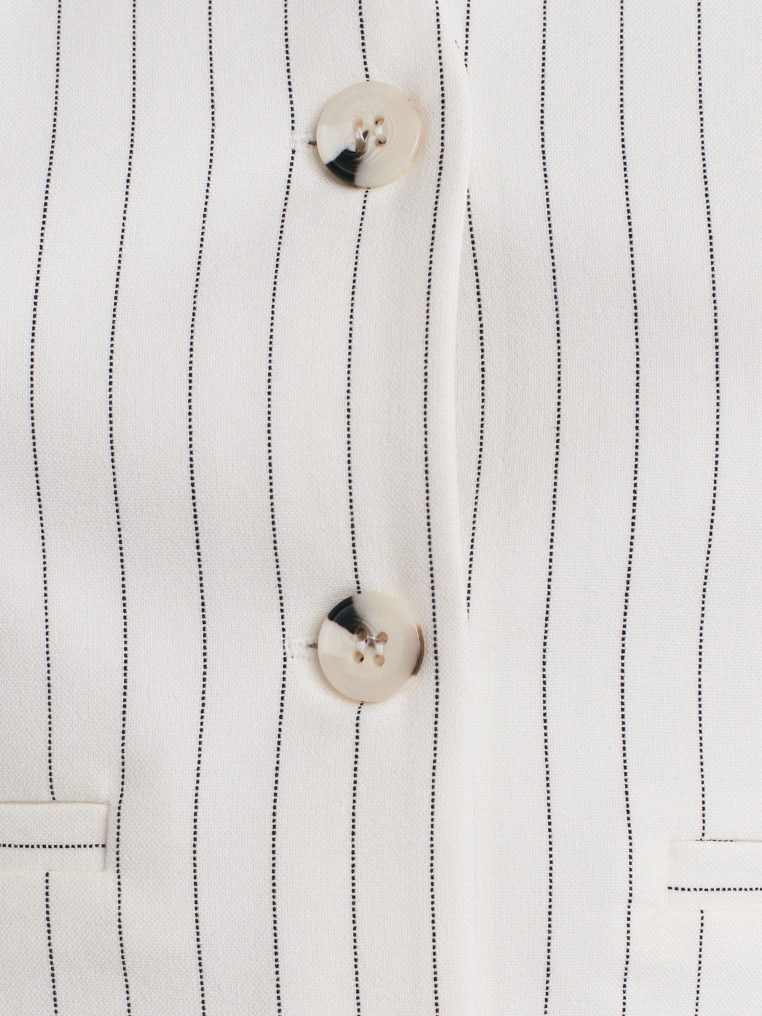 Ivory Pinstripe Lace-Back Vest - Image 5