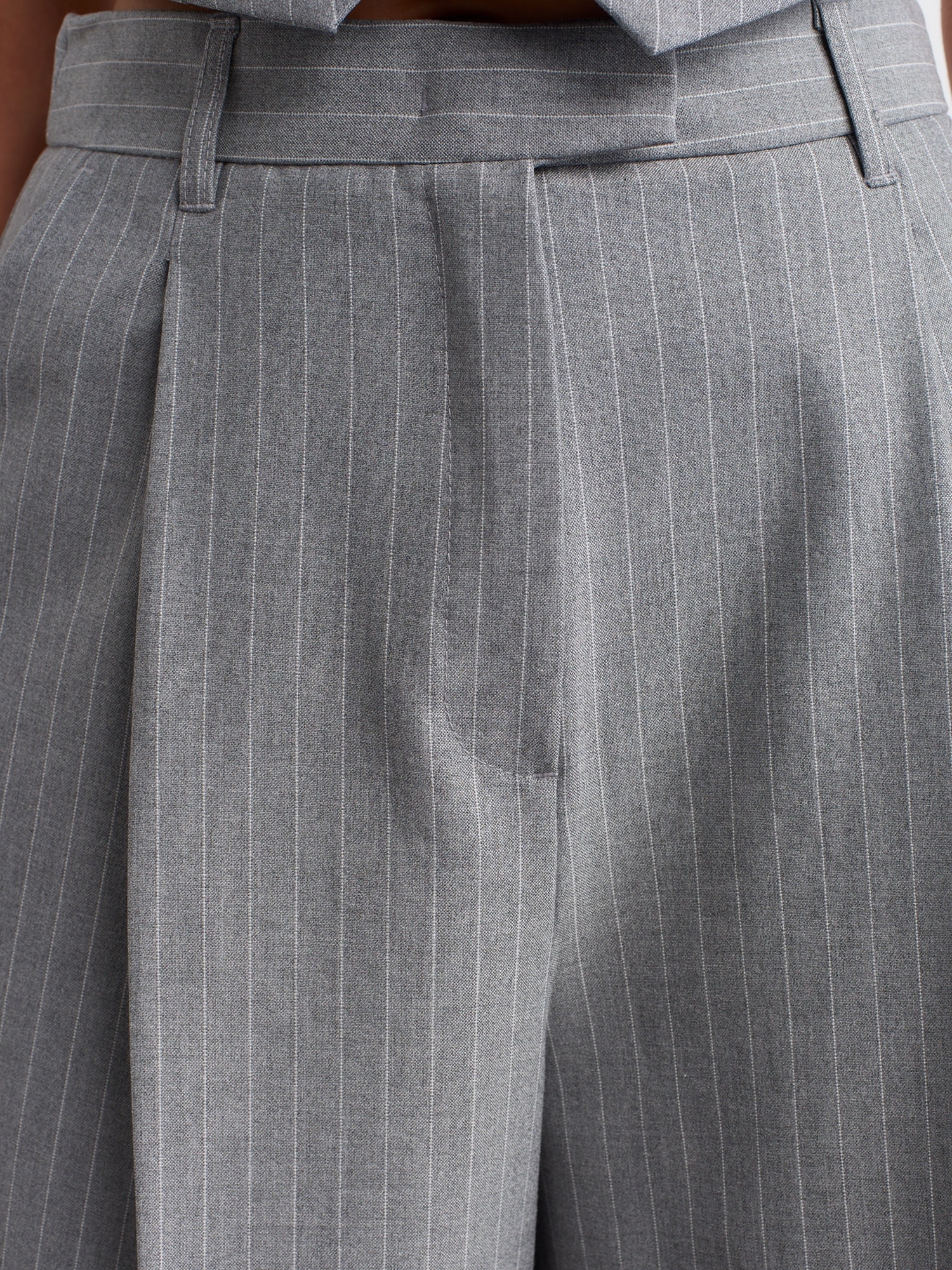 Charcoal Pinstripe Tailored Pants - Image 3