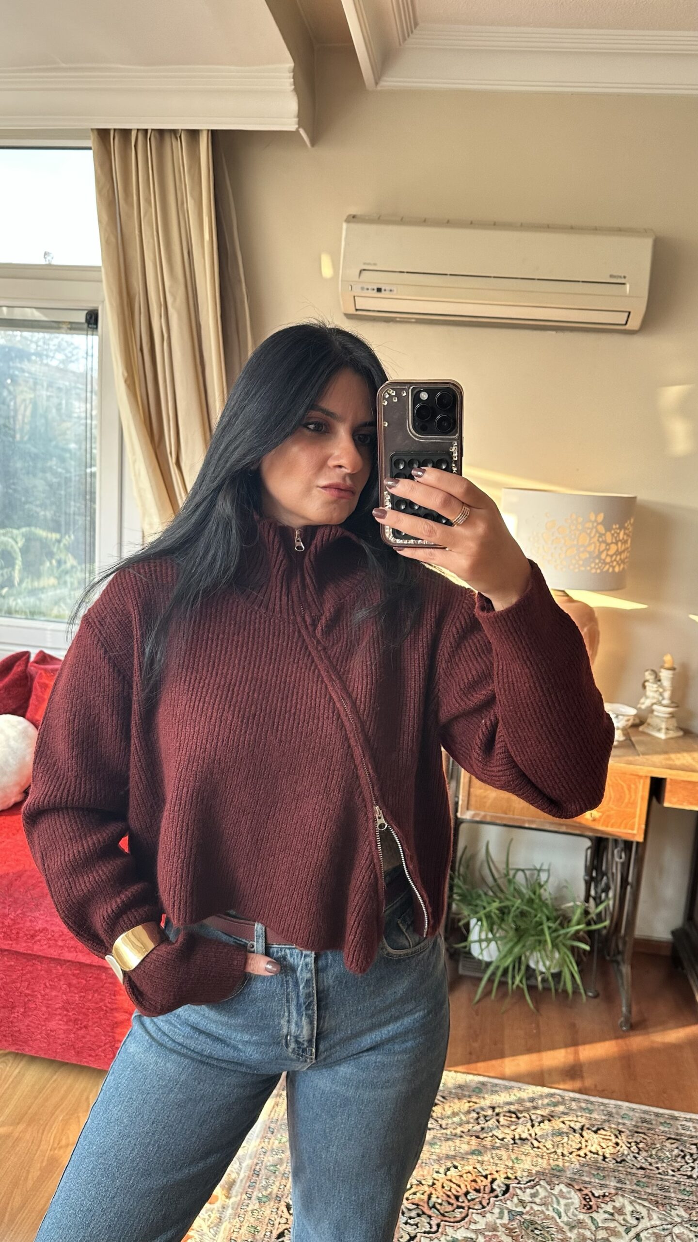 The Bordeaux Sculpted Zip Knit - Image 6