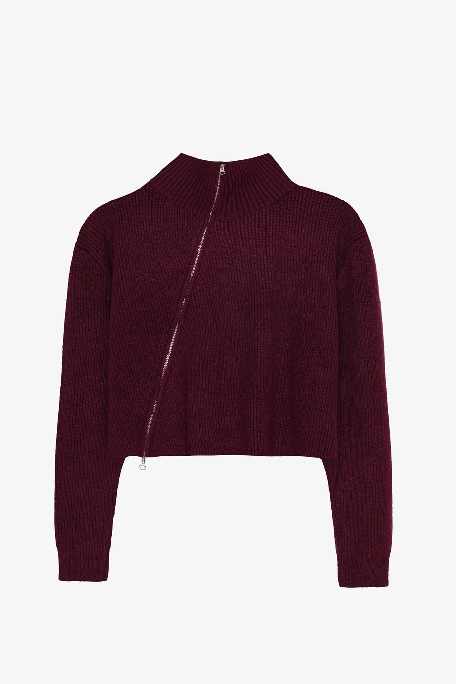 The Bordeaux Sculpted Zip Knit