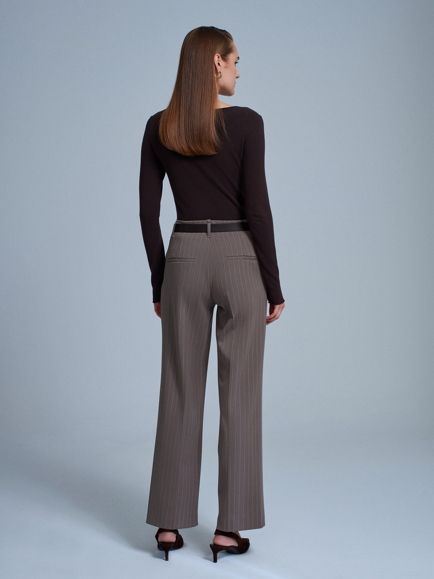 Classic Pinstripe Tailored Pants - Image 2