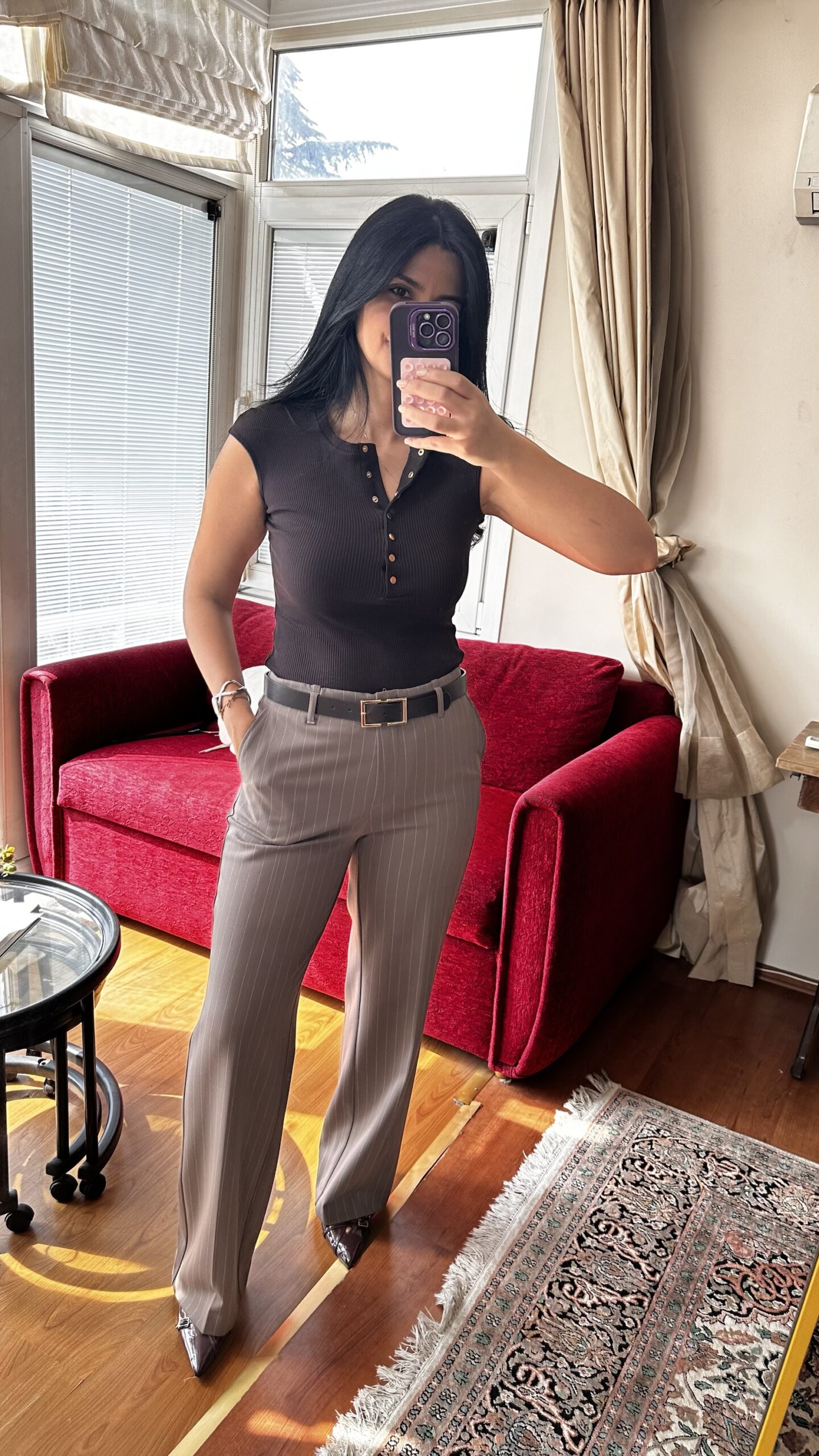 Classic Pinstripe Tailored Pants - Image 3