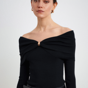 Off-Shoulder Knot Detail Top