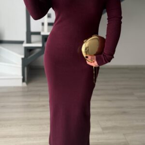 Velvet Wine Midi Dress