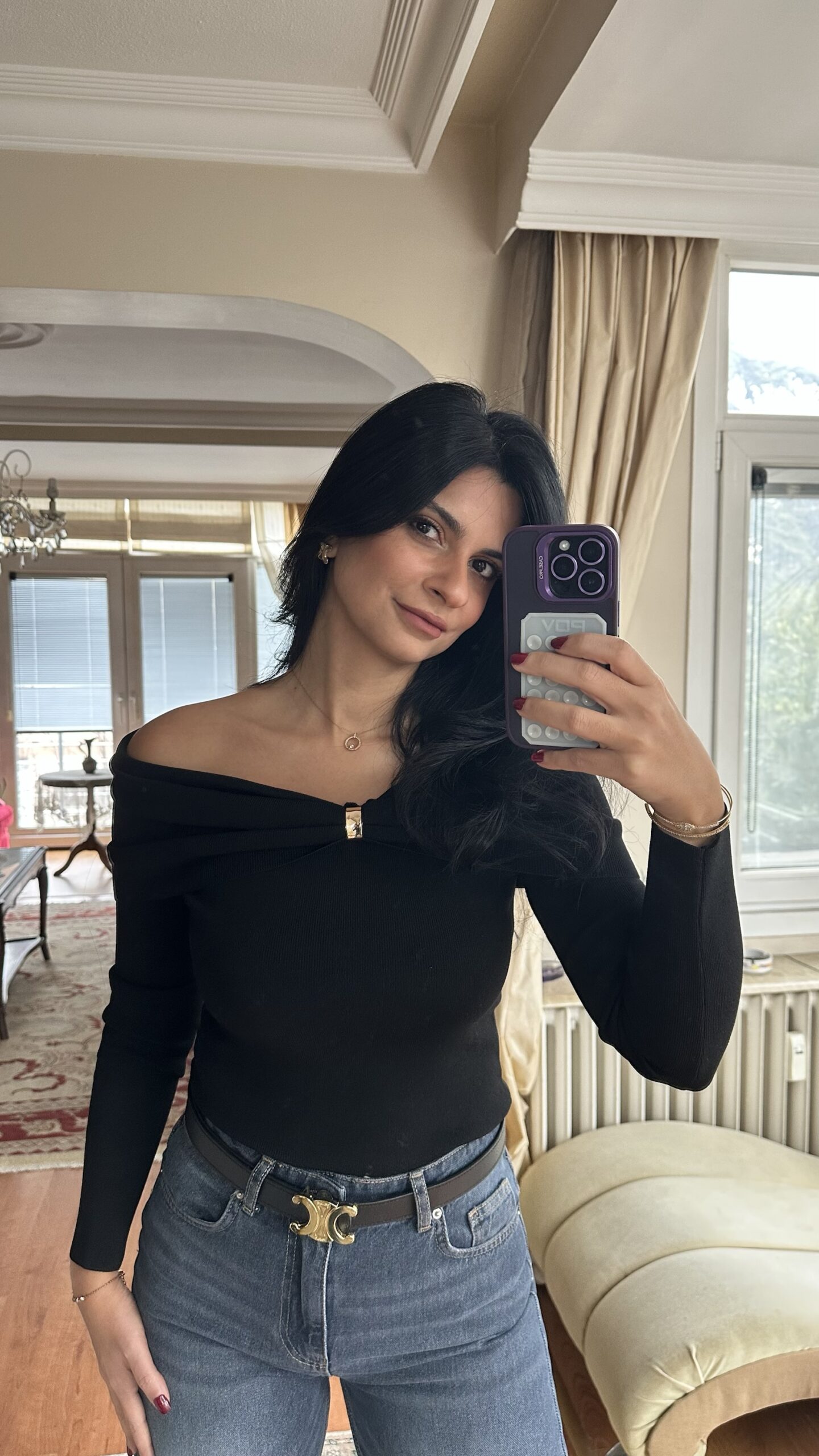 Off-Shoulder Knot Detail Top