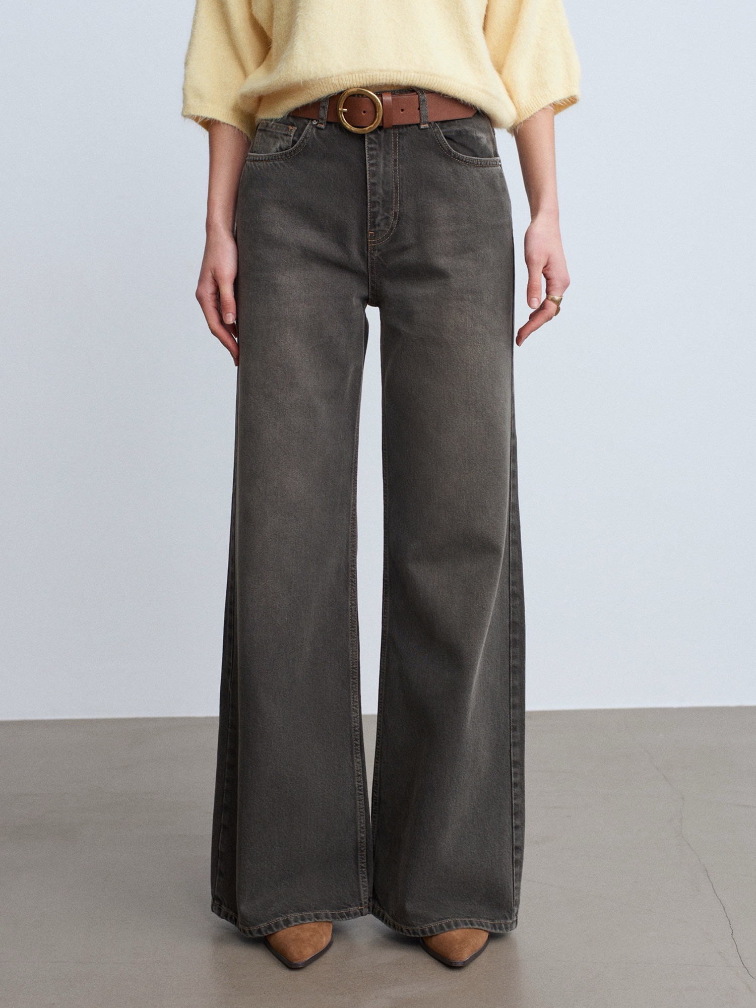 Smoky Grey Wide-Leg Denim