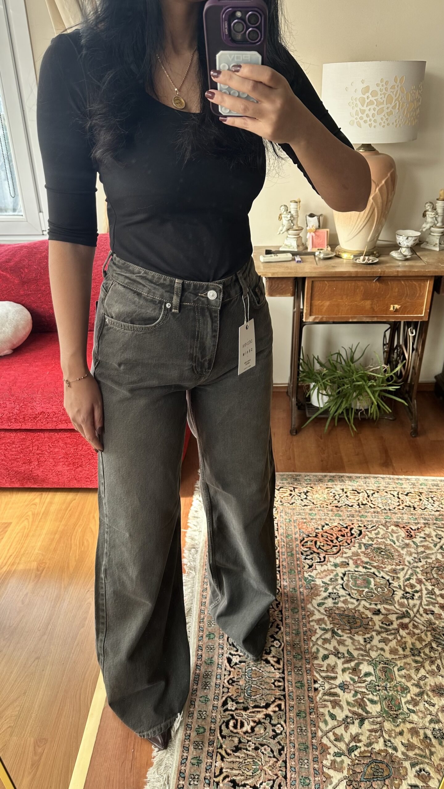 Smoky Grey Wide-Leg Denim - Image 2