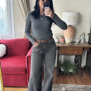 Smoky Grey Wide-Leg Denim