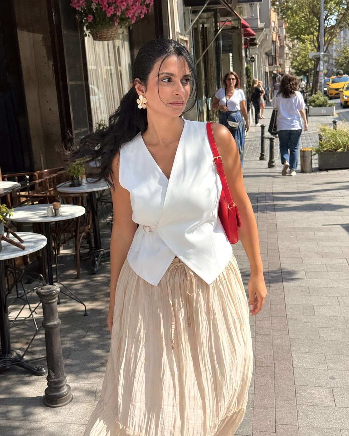 White Drape Vest
