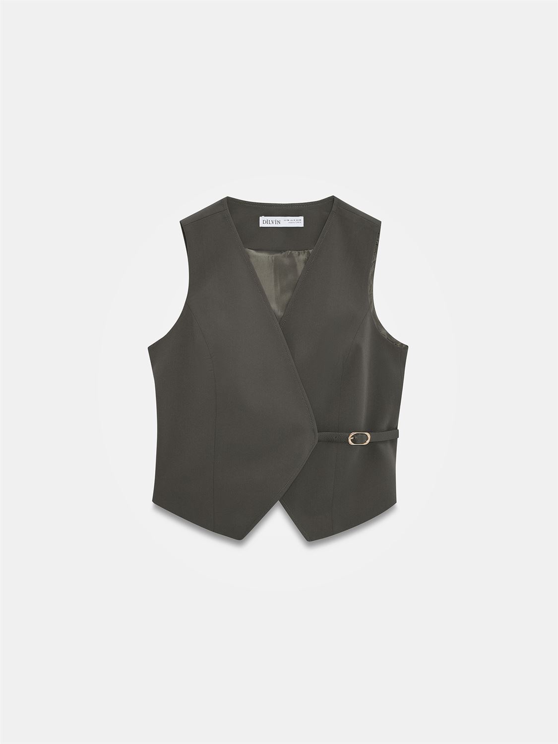 Olive Drape Vest - Image 8