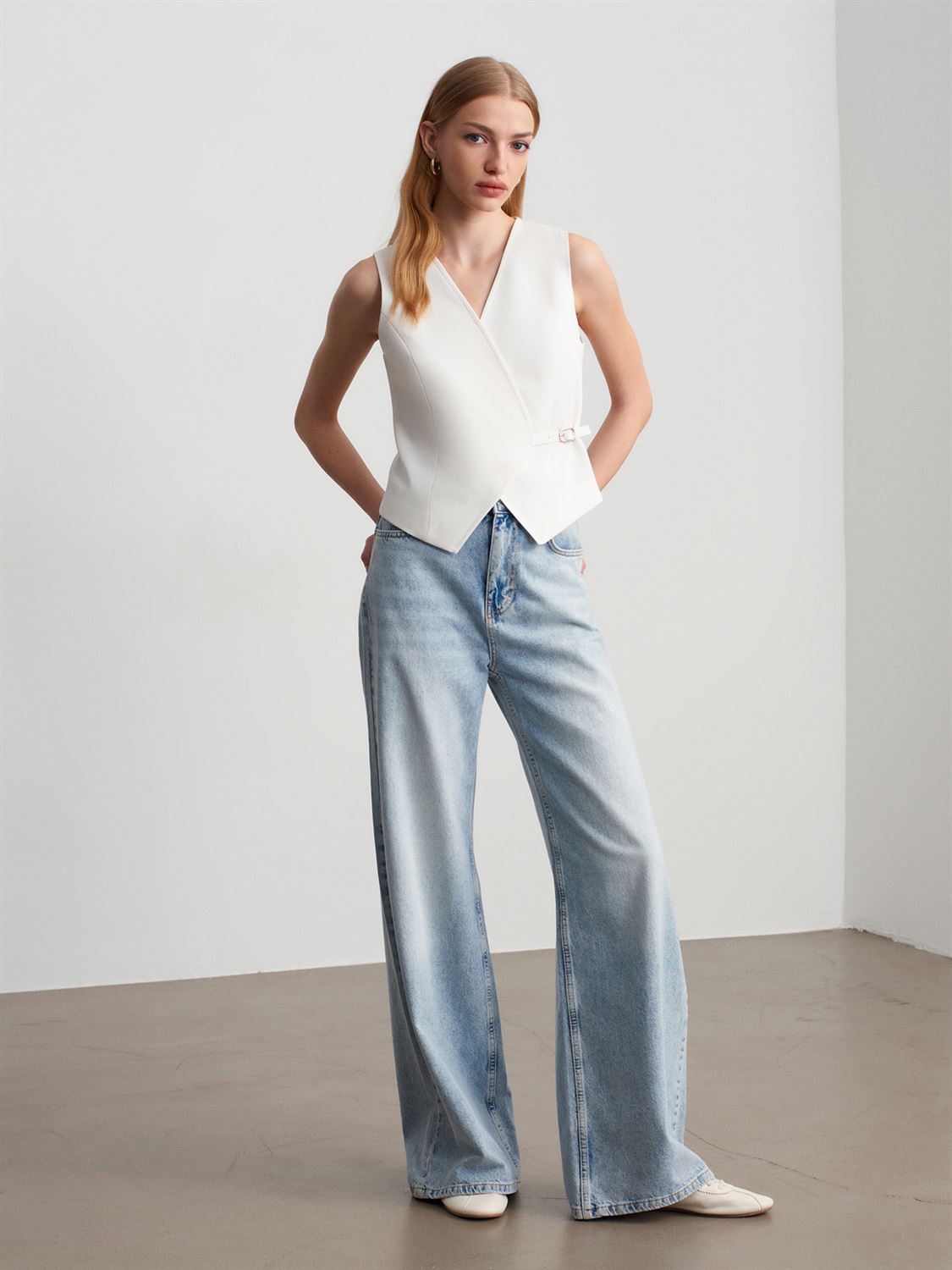 White Drape Vest - Image 3