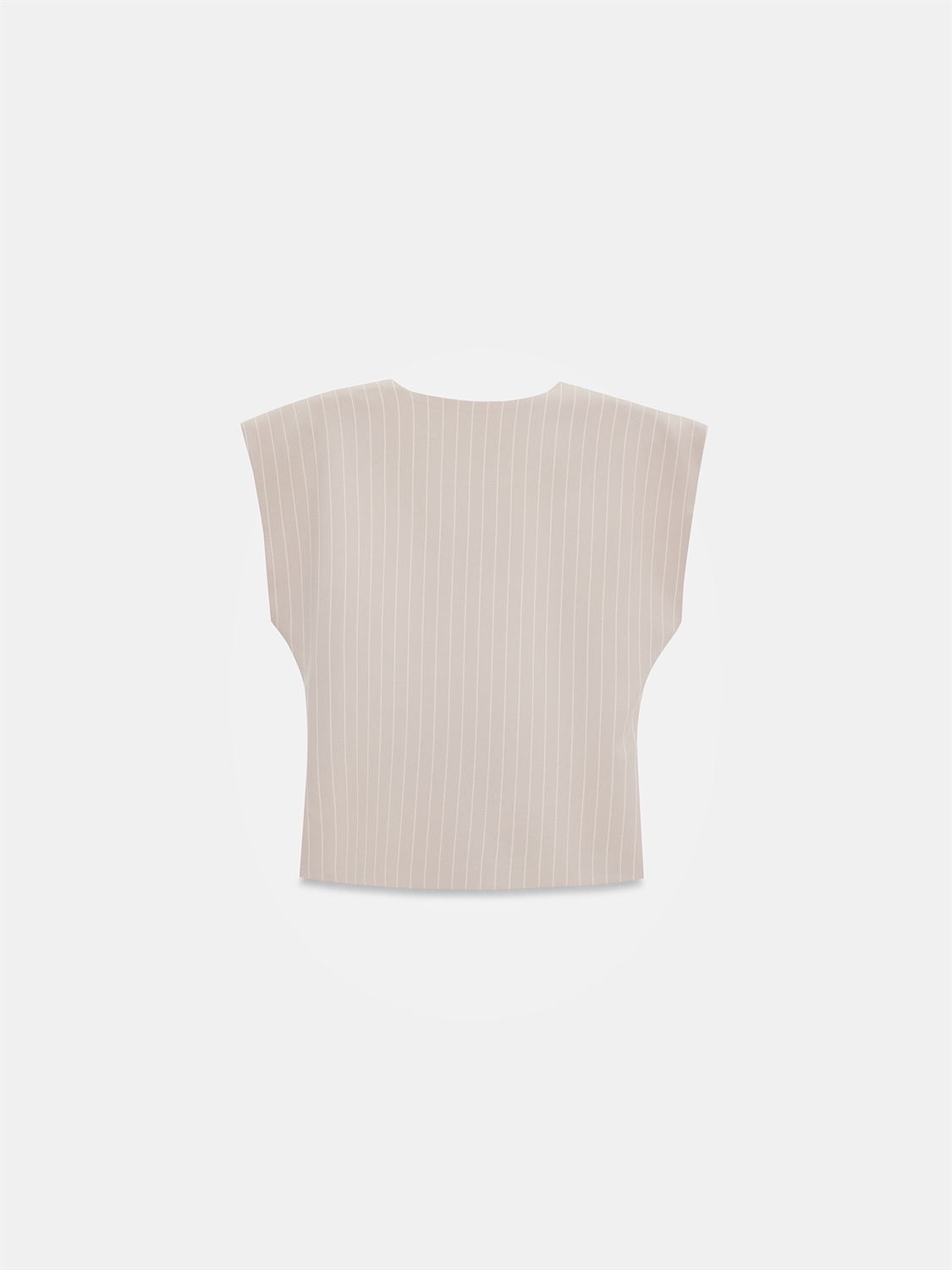 Sable Tailored Pinstripe Vest – Sand Beige - Image 7