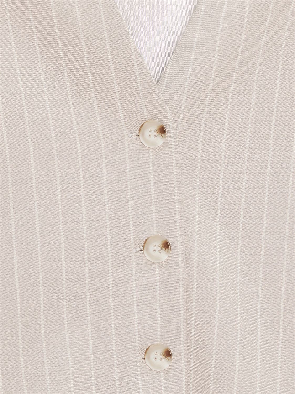 Sable Tailored Pinstripe Vest – Sand Beige - Image 8