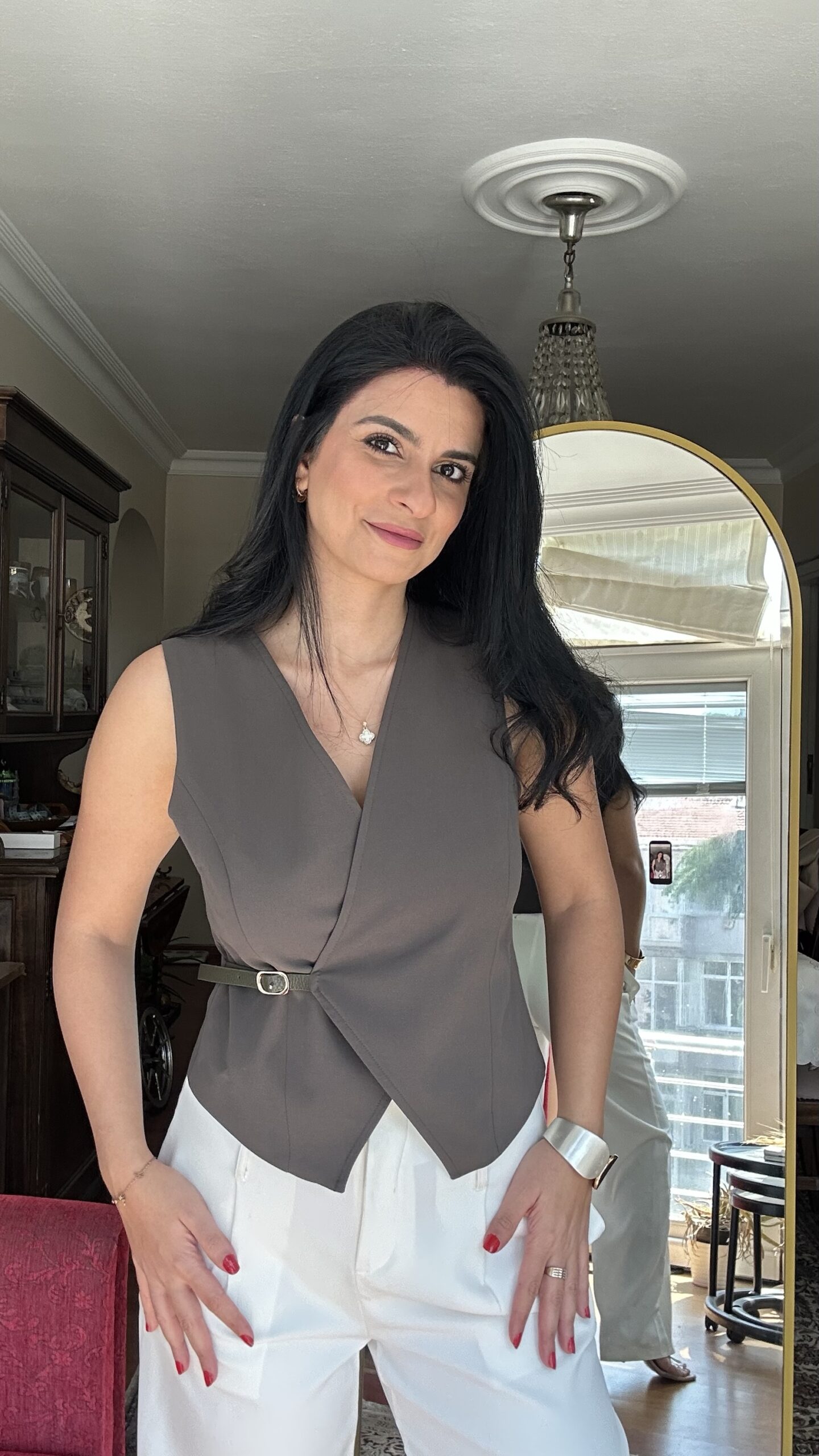 Olive Drape Vest