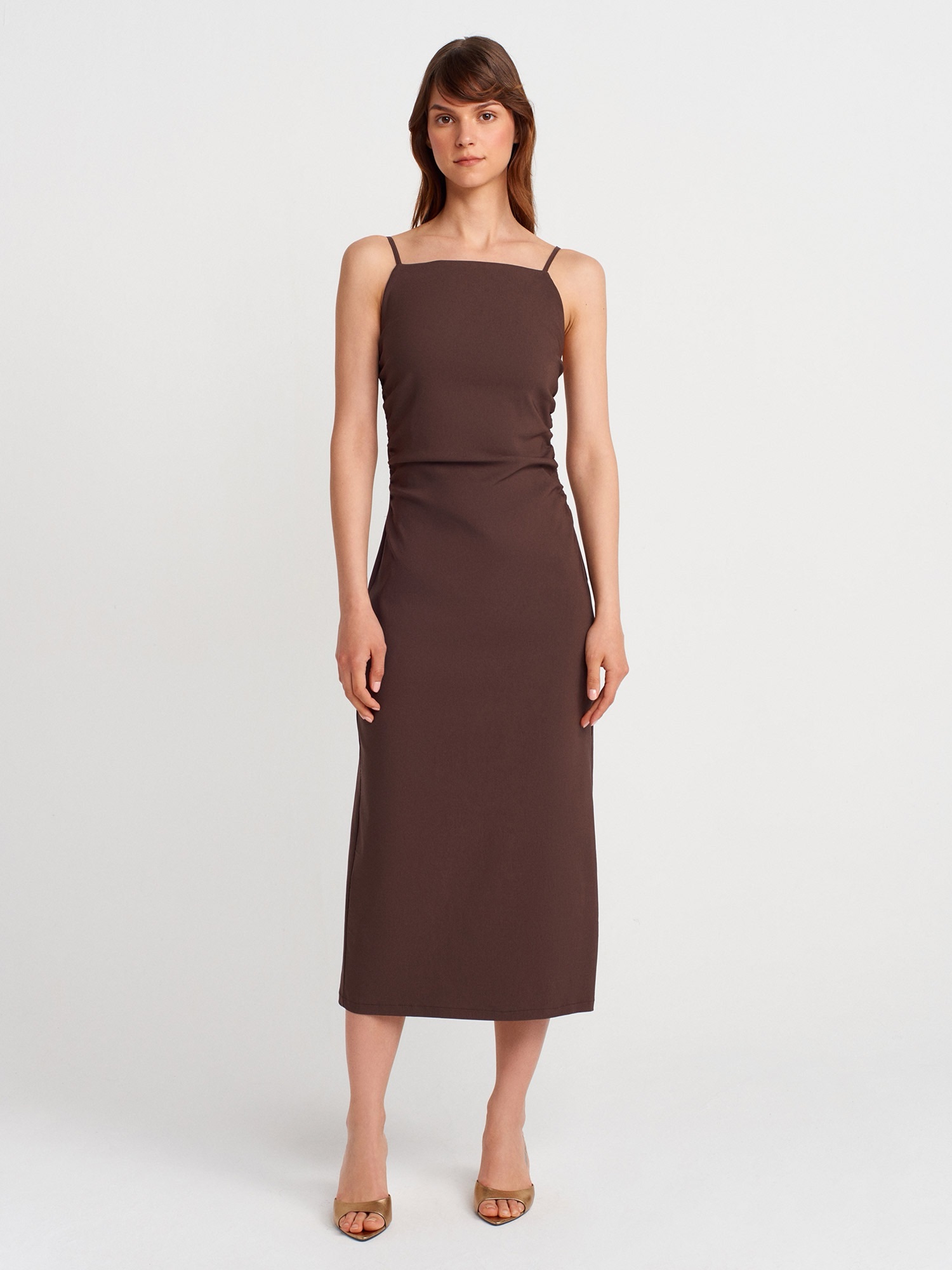 Mocha Sculpt Midi Dress - Image 2