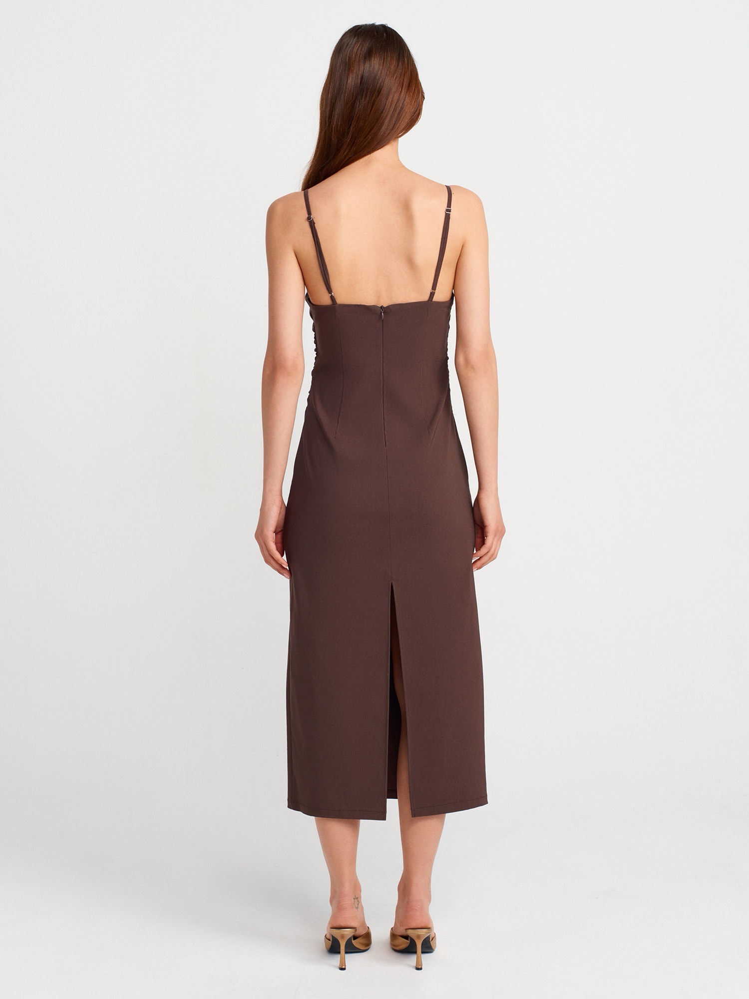 Mocha Sculpt Midi Dress - Image 3