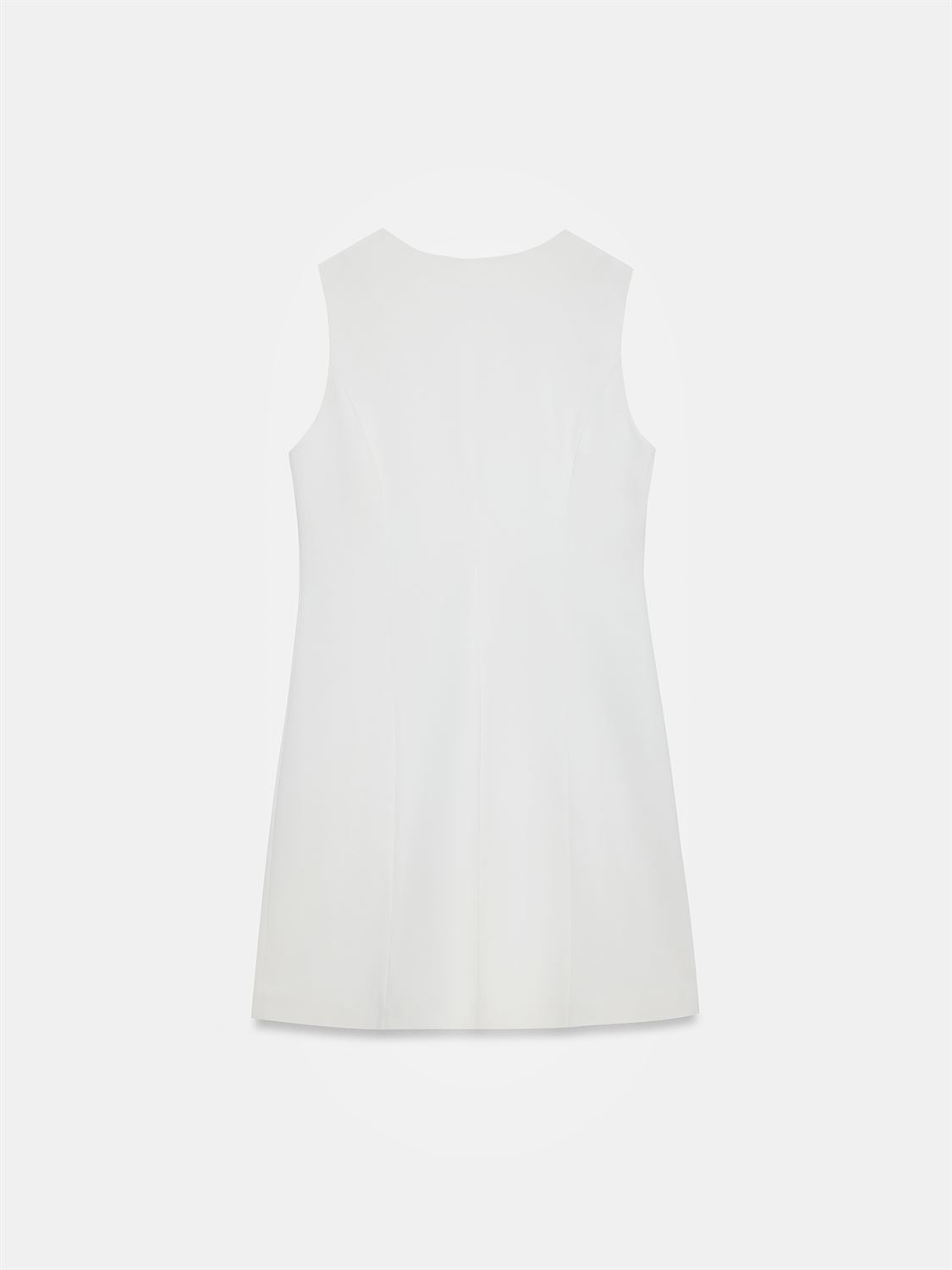 Ivory Tailored Button Mini Dress - Image 6