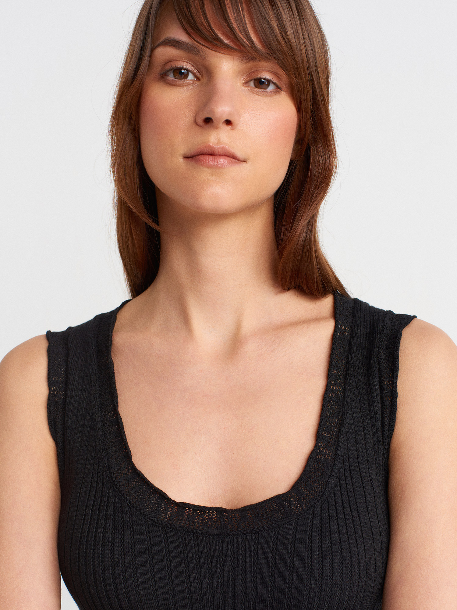 Fine Knit Sleeveless Top - Image 2