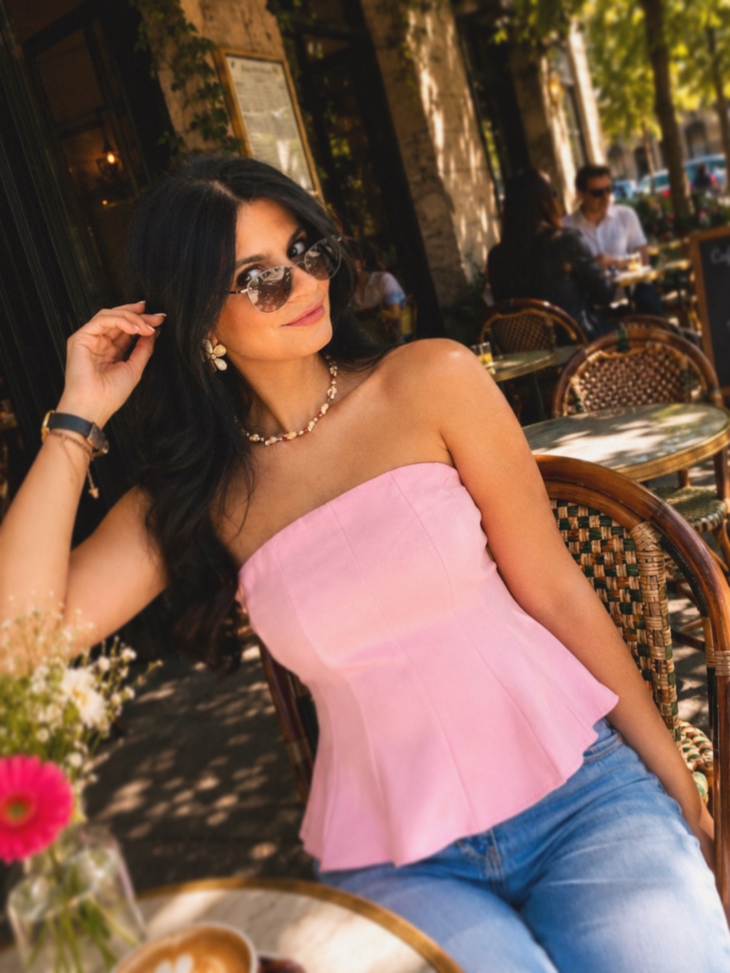Rosé Peplum Structured Top