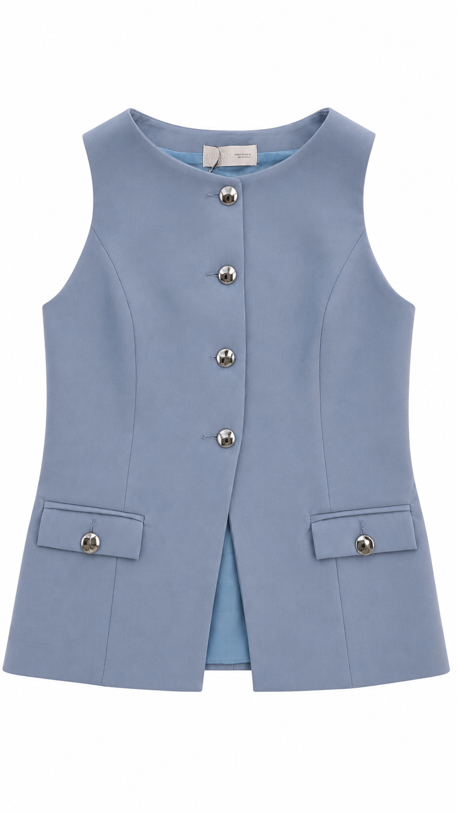 Sky Blue Buttoned Vest - Image 3