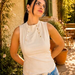 Vienna Gold Button Top