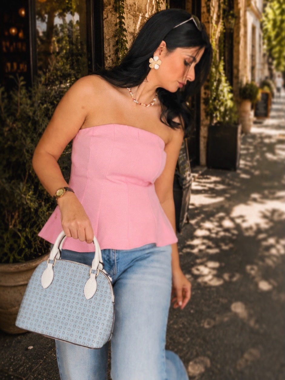 Rosé Peplum Structured Top - Image 2