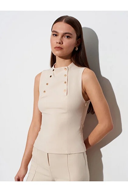 Vienna Gold Button Top - Image 4