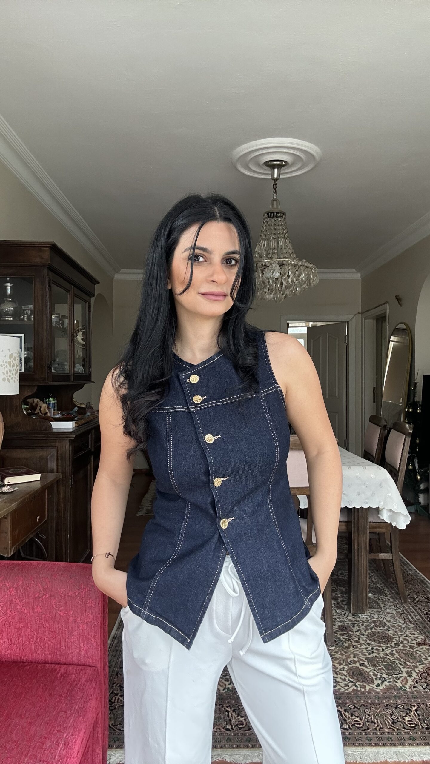 Golden Muse Denim Top