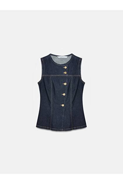 Golden Muse Denim Top - Image 3
