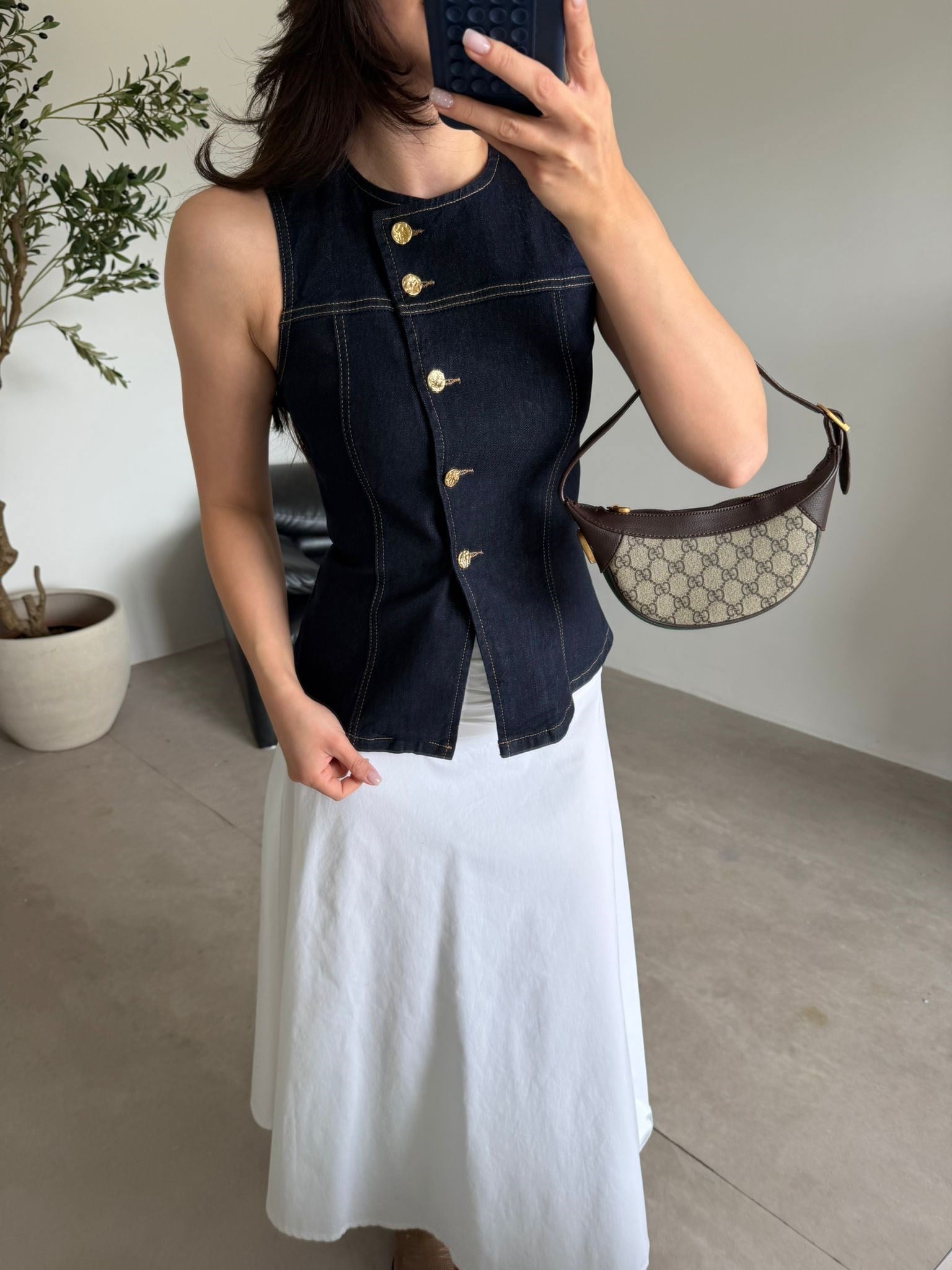 Golden Muse Denim Top - Image 4