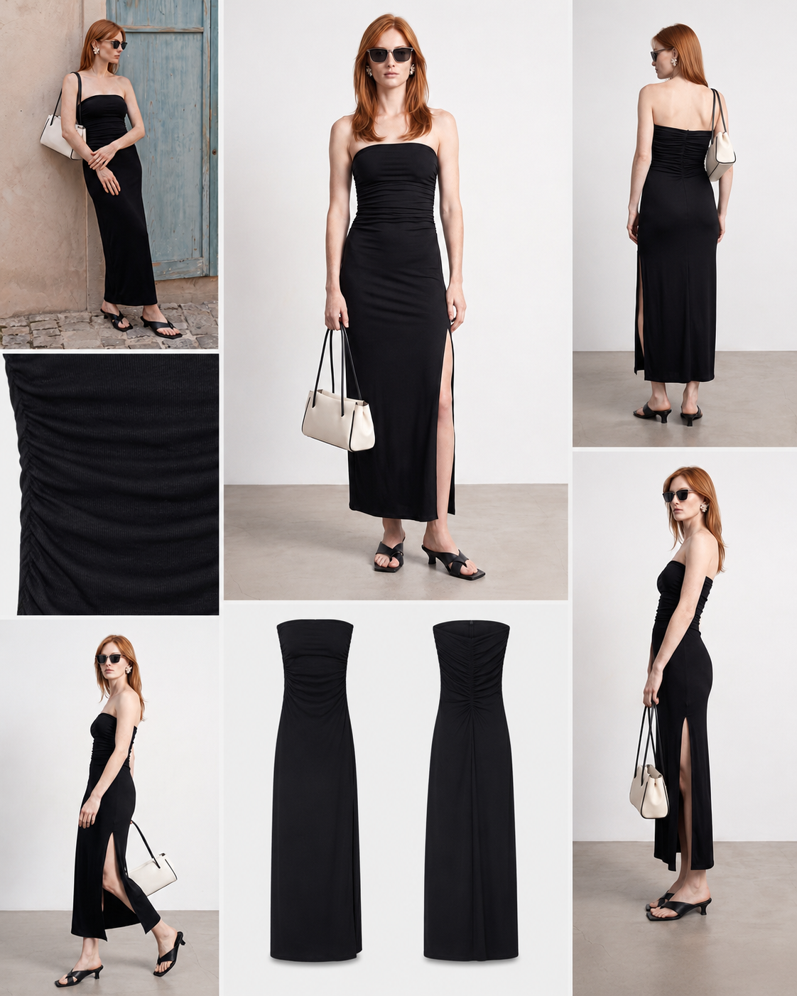 Noir Ruched Maxi Dress( preorder) 10 days