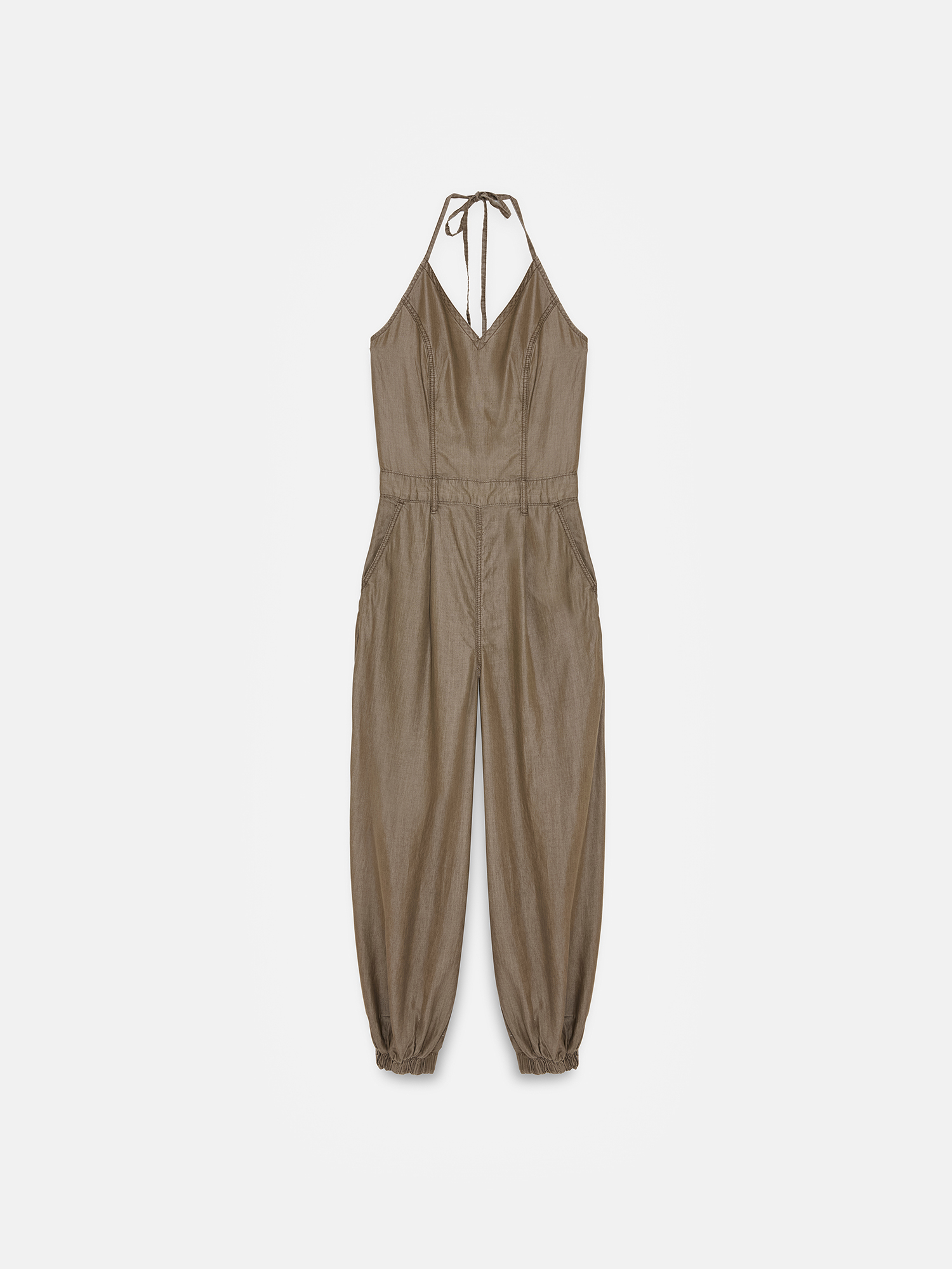 Lyocell Halter Utility Jumpsuit – mocha brown- preorder -10 days - Image 5