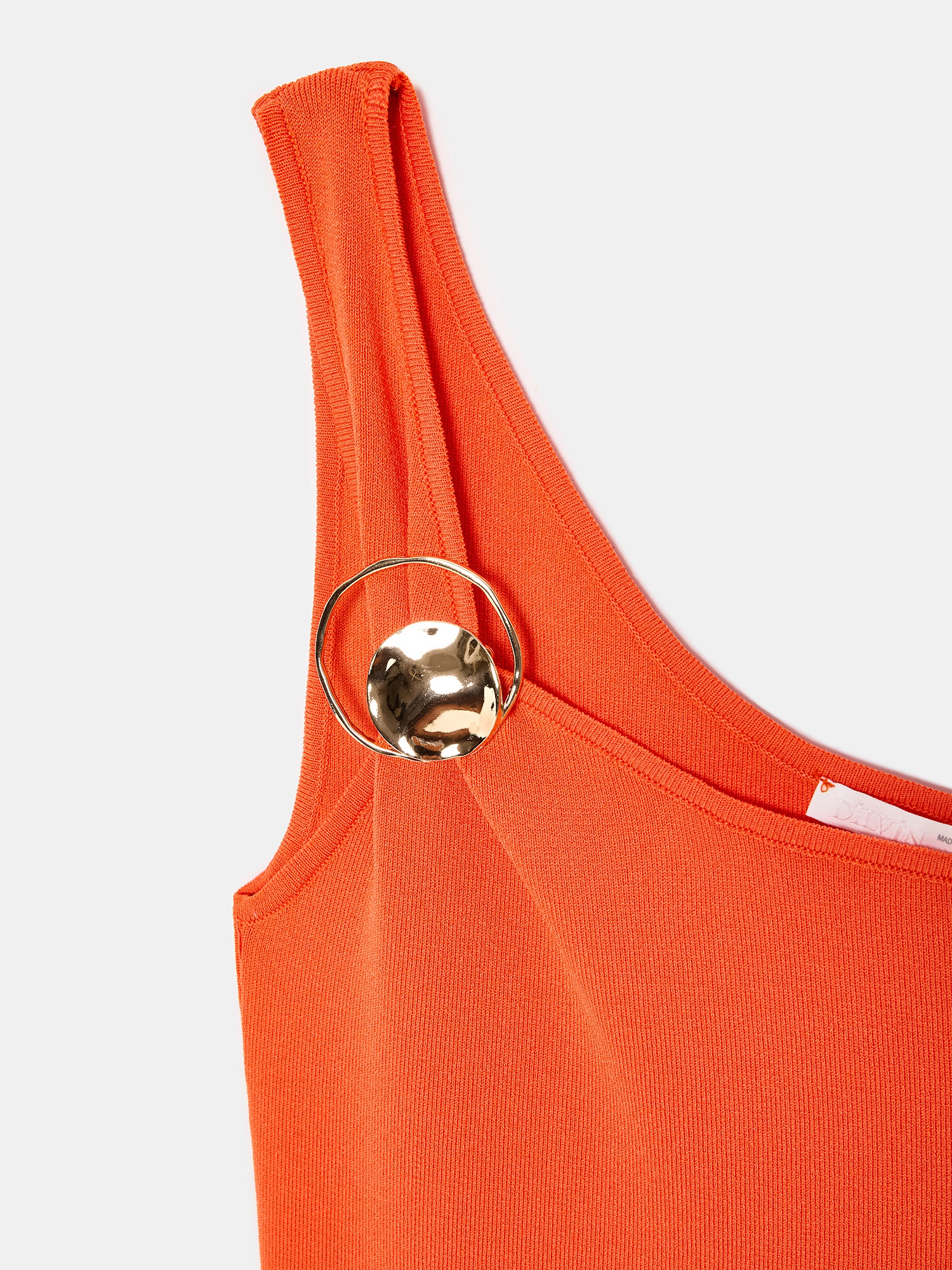 Sienna One-Shoulder Midi Dress – orange - Image 10