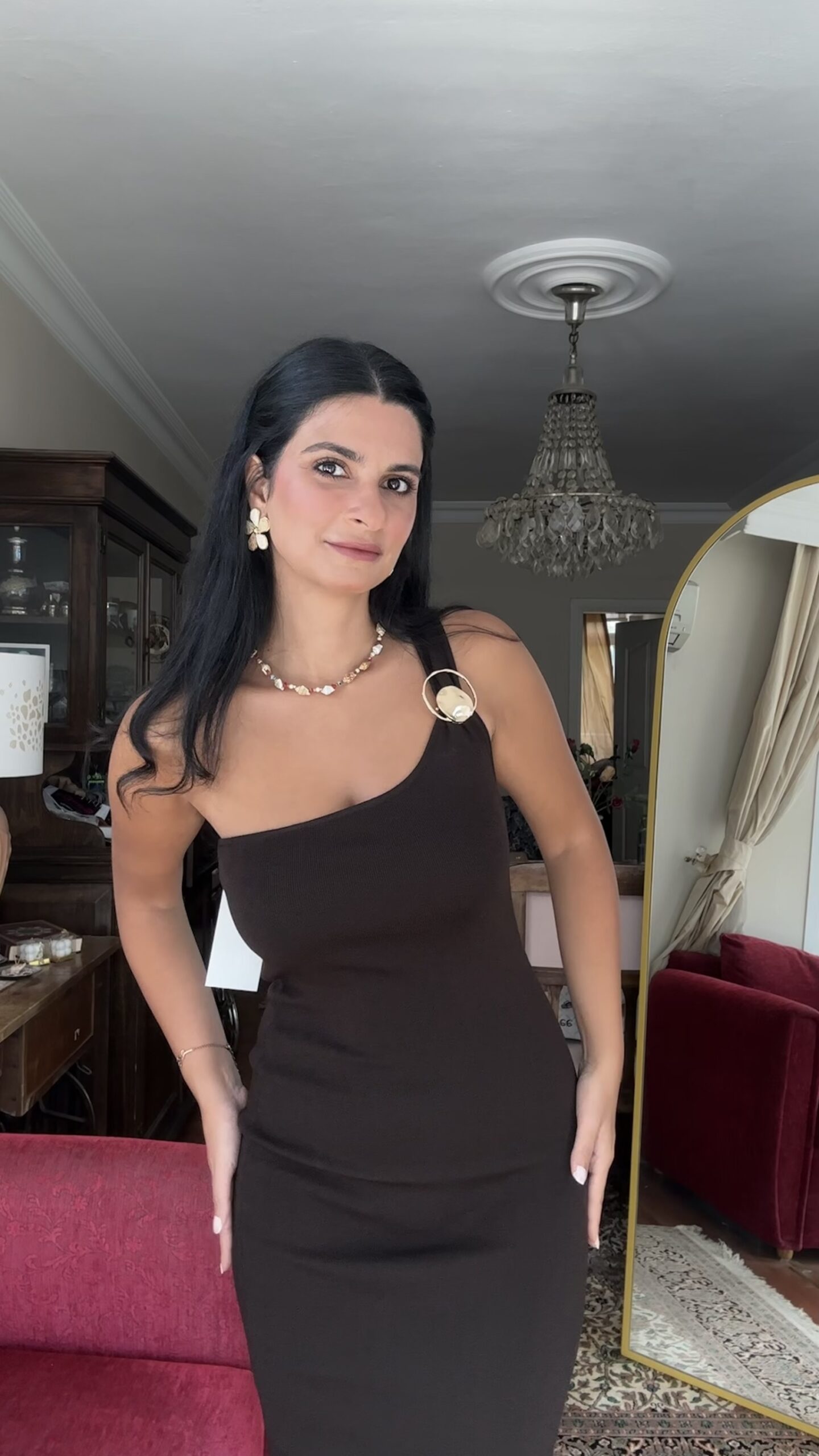 Sienna One-Shoulder Midi Dress -standard size