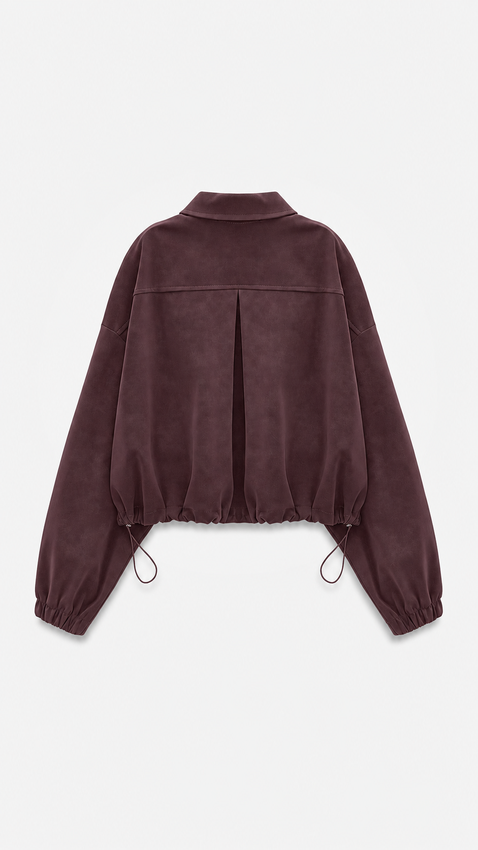 Burgundy Suede Bomber Jacket - Image 4
