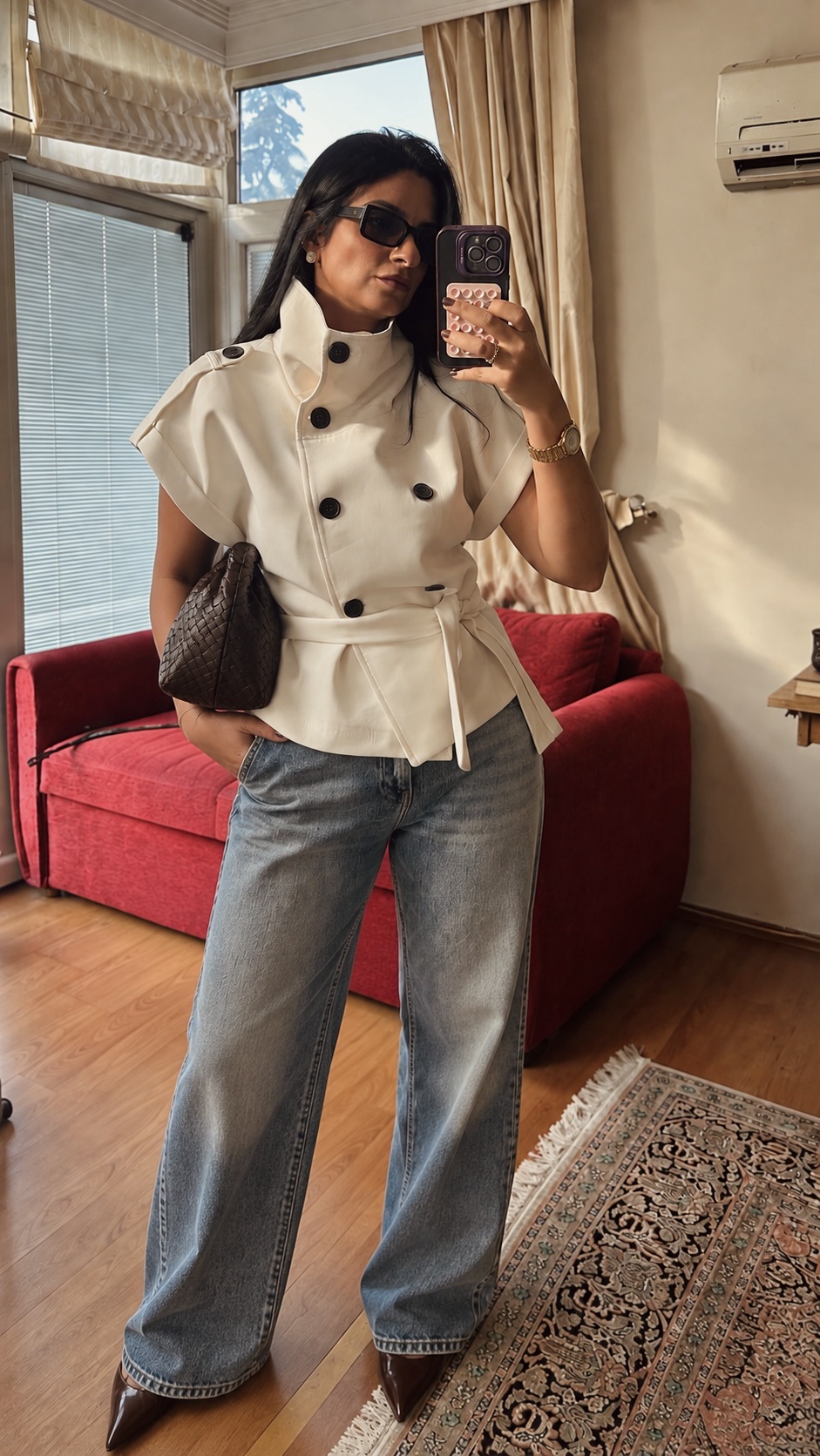 Ivory Sculpted Trench Vest - Image 3