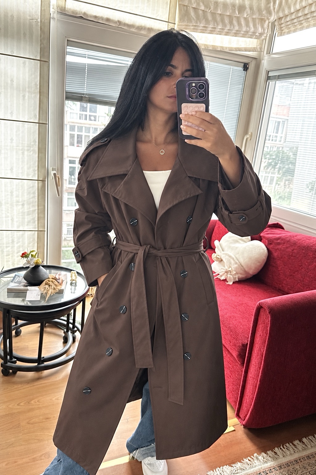 Chocolate Atelier Trench Coat- Water and wend Repellent - Image 9