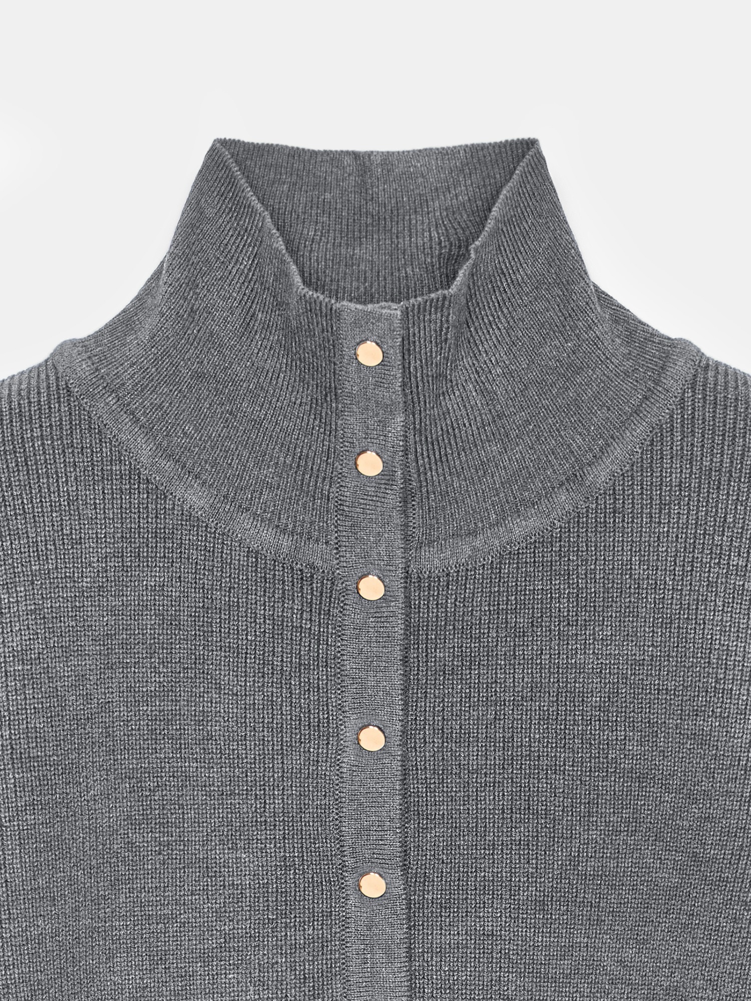 The Icon Snap Knit – Grey - Image 2