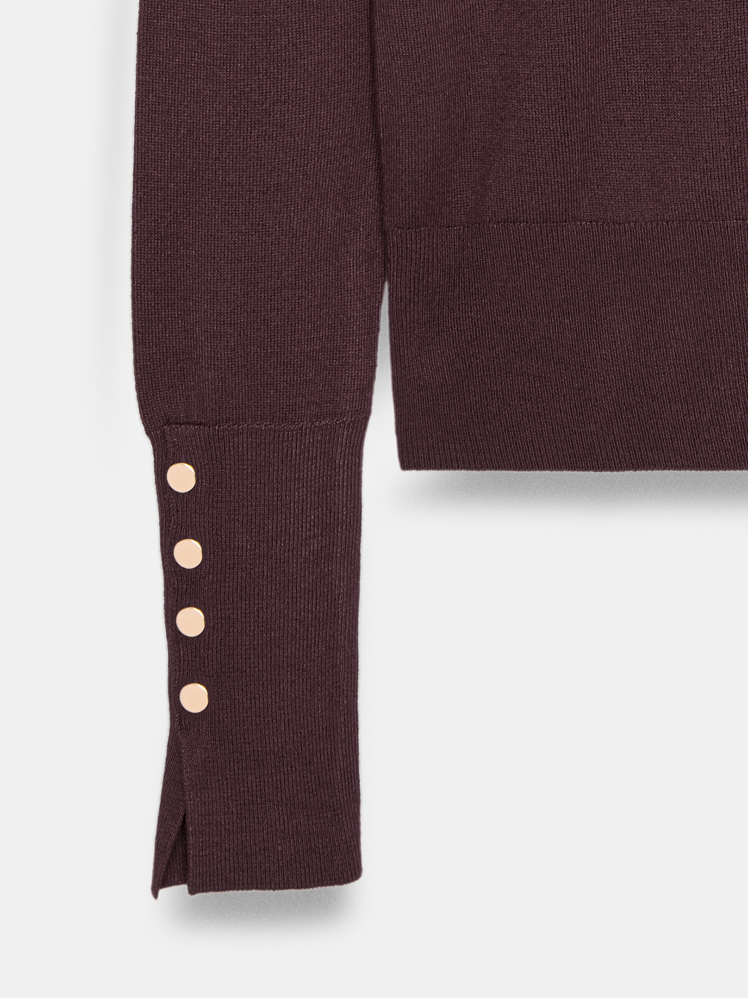 Button Cuff Knit Top – plum - Image 4