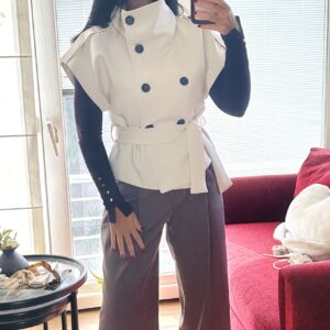 Ivory Sculpted Trench Vest