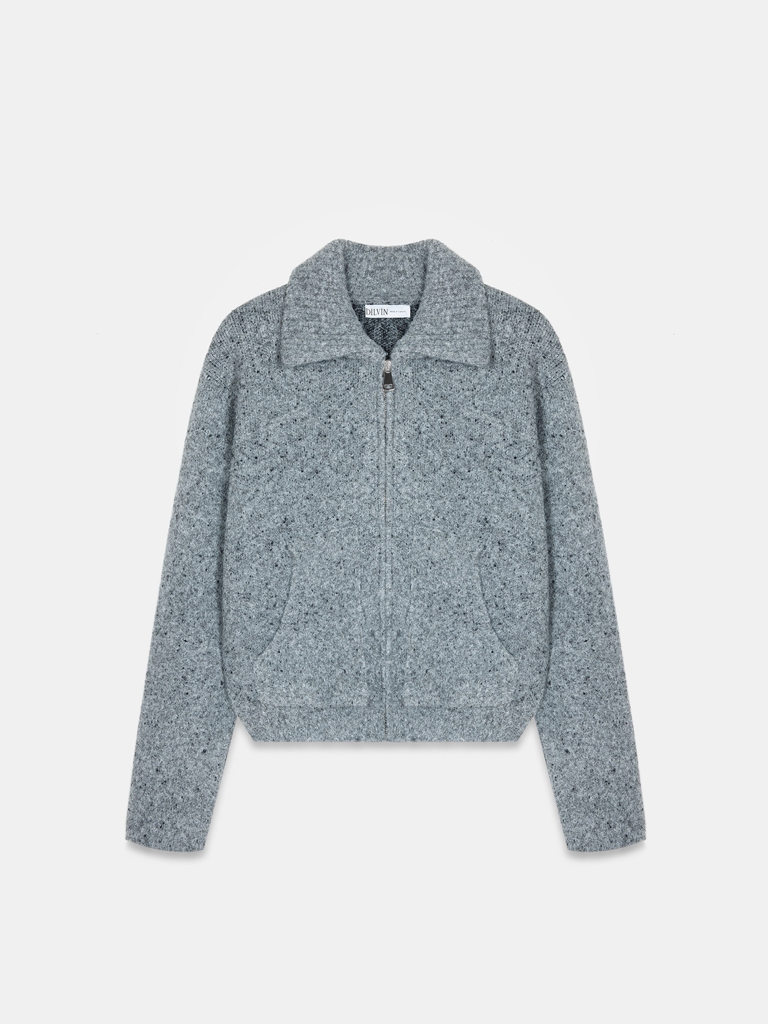 Alba Speckled Zip Knit Jacket – Grey- New Stock 20th October - Image 4