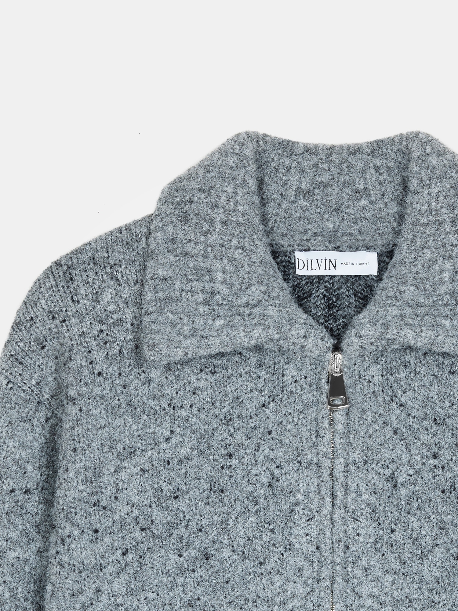 Alba Speckled Zip Knit Jacket – Grey- New Stock 20th October - Image 6