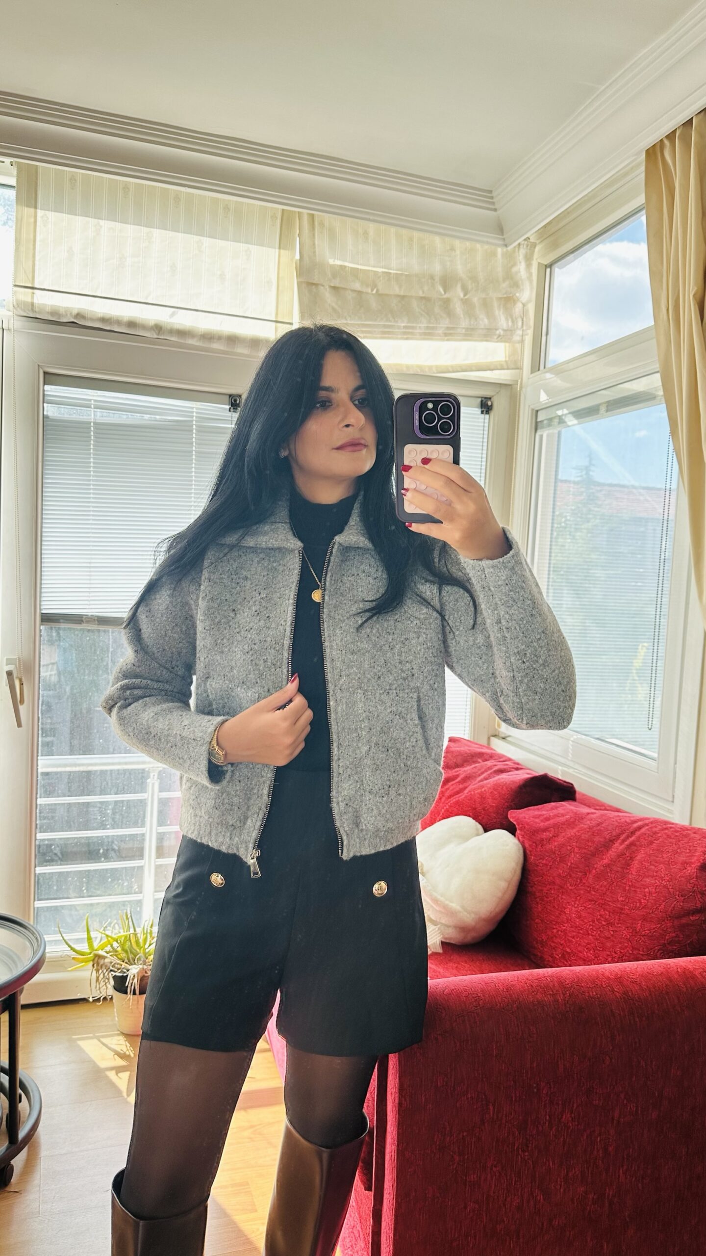 Alba Speckled Zip Knit Jacket – Grey- New Stock 20th October