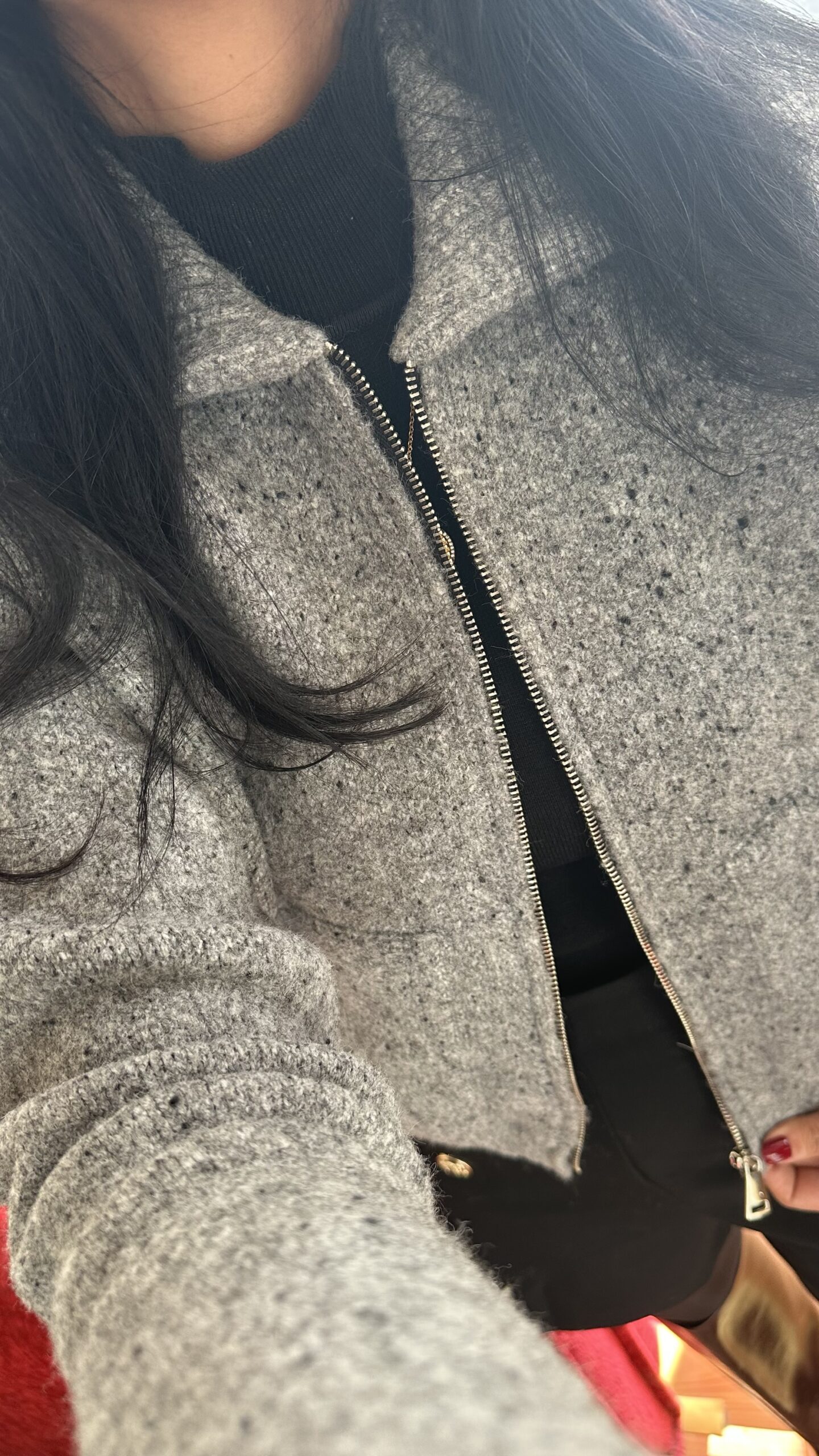 Alba Speckled Zip Knit Jacket – Grey- New Stock 20th October - Image 2